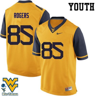 Youth West Virginia Mountaineers NCAA #85 Ricky Rogers Gold Authentic Nike Stitched College Football Jersey MZ15T54NW